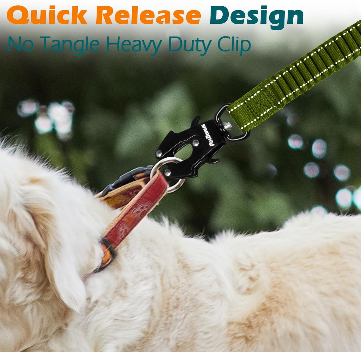 PetBonus Bungee Dog Leash Extension - Army Green - image 2