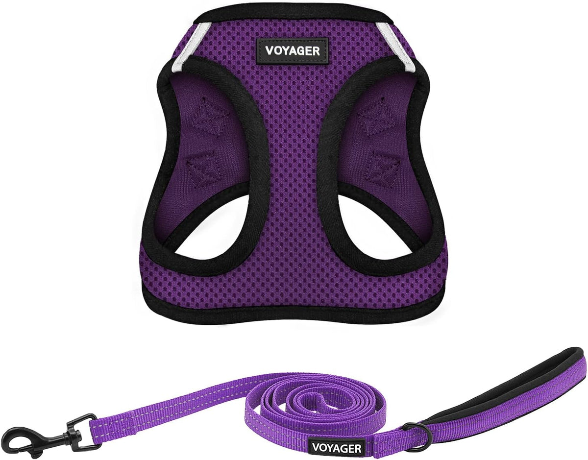 Best Pet Supplies Voyager Step-in Air All Weather Mesh Harness - Purple/Black Trim / L (Chest: 18 - 20.5")