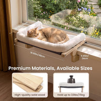 Pecute Cat Windowsill Perch, Cloud-Soft Cat Bed with Wood Frame - White / 18.9" x 14.2" - image 2