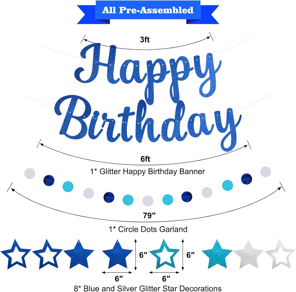 Halloween Birthday Banner - Blue / Star