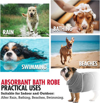 Tuff Pupper Fast Drying Dog Bath Robe - Gray / Medium - image 3