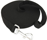 SALO Nylon Training Dog Leash for Small Medium Large Dogs - Black / 3/4 inch x 20 feet
