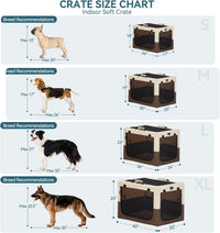 PETSFIT Portable Dog Crate for Medium Large Dogs - 30.0"L x 20.0"W x 19.0"H / Brown(With Mat) - image 4