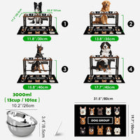 SHAINFUN Elevated Dog Bowls with Slow Feeder & Mat for Medium - Brown-3L - image 3