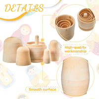 Chalyna 2 Sets Blank Russian Nesting Dolls Unfinished DIY Kit for Kids – Fun for Kids & Family - image 3