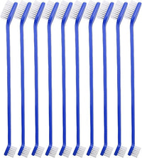 Newday 50 Pieces Double-Headed Dog Cat Pet Toothbrush, Super Soft Bristles Oral Care Teeth, pet Tooth Brush for Dogs, Dog toothbrushes in Bulk Individual polybag (Blue)
