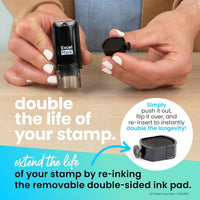 ExcelMark Round Teacher Stamp, RED Ink - HAPPY STAR - image 3