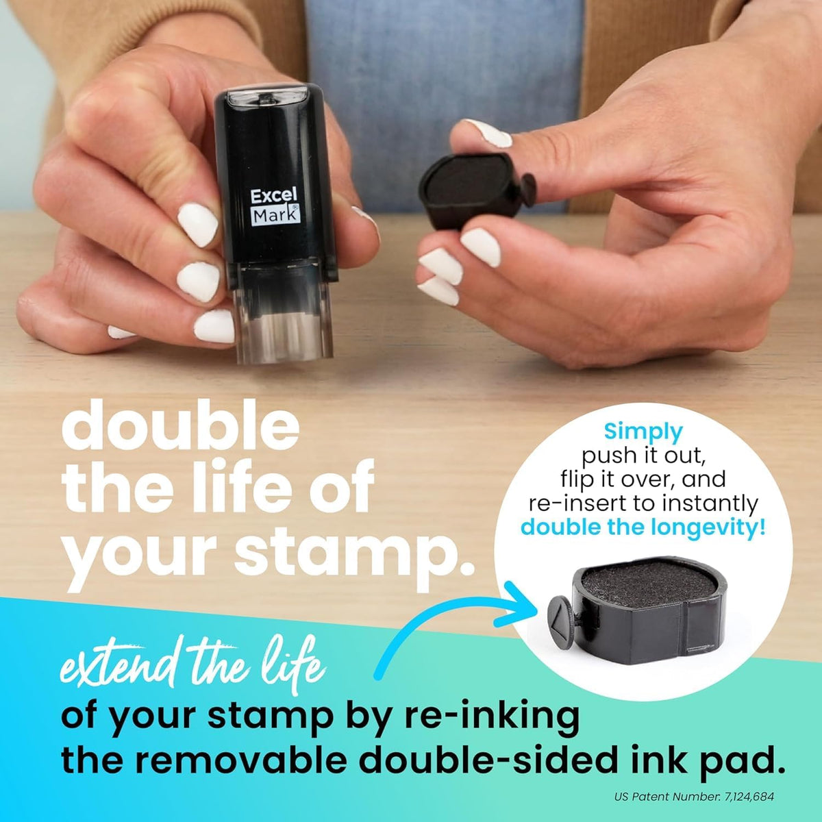 ExcelMark Round Teacher Stamp, RED Ink - HAPPY STAR - image 3
