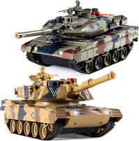 Supdex 1/24 RC battle tank set, M1A2 and Leopard II tanks with remotes - view 4