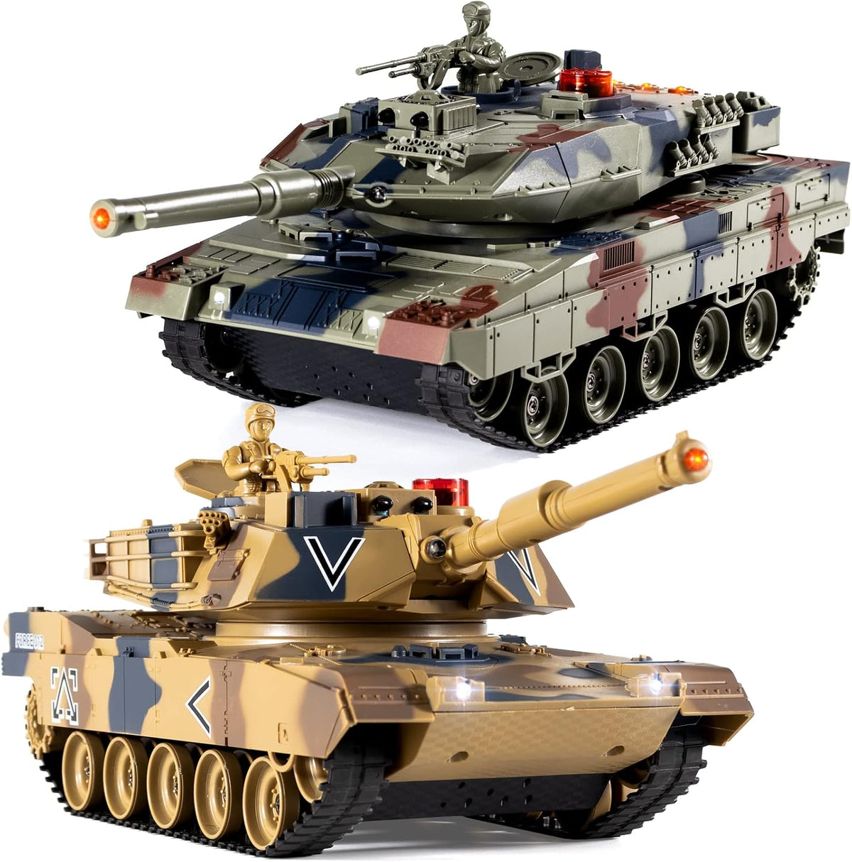 Supdex 1/24 RC battle tank set, M1A2 and Leopard II tanks with remotes - view 4