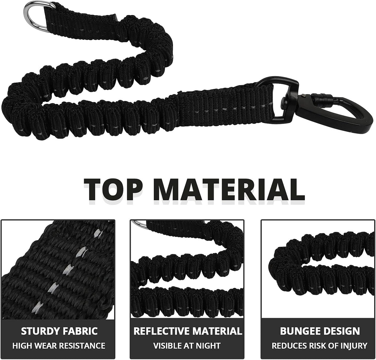 Long Dog Leash 15 FT: Heavy Duty Rope Leashes for Dogs Training - Black / 30ft*1/3'' - image 3