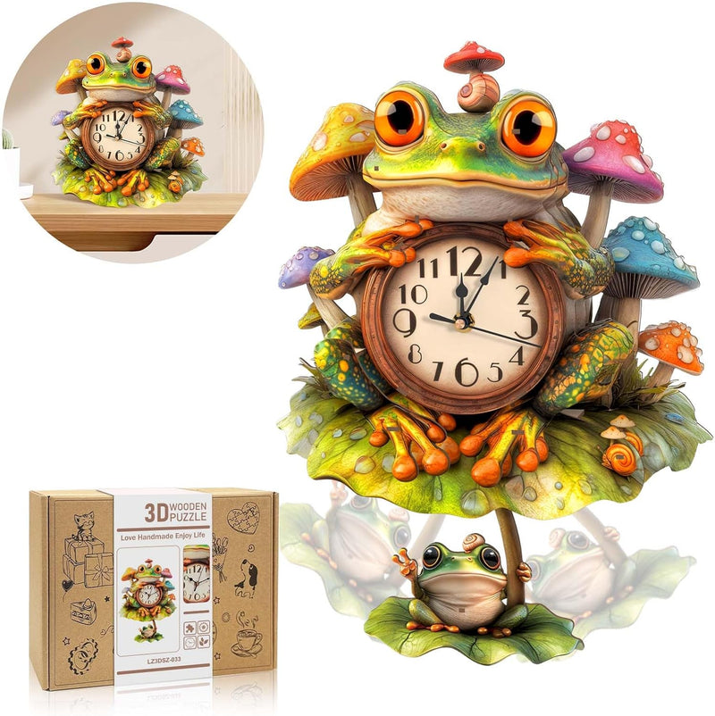 Halloween 3D Puzzles for Adults Halloween Puzzle Clock Adult Craft – Fun for Kids & Family - Frog Clock