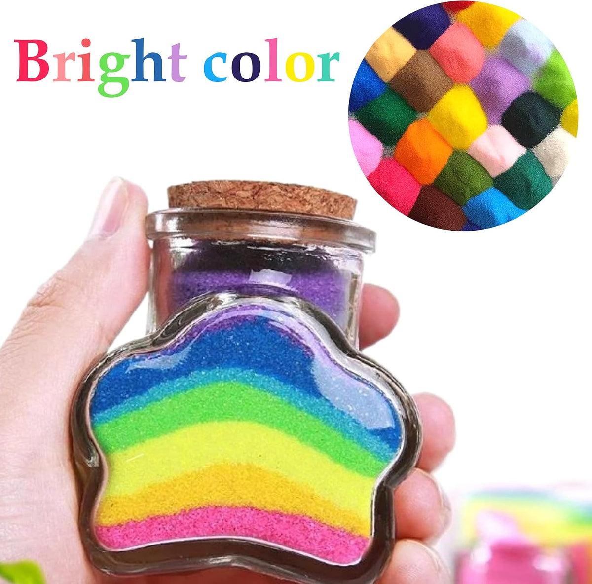 Niurewan 24 PCS Art Sand, DIY Sand Arts and Crafts Kit - 38 Colors - image 3
