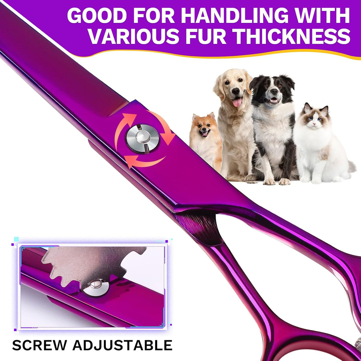 JASON Dog Grooming Thinning Scissors - Purple / 7.02 - image 3