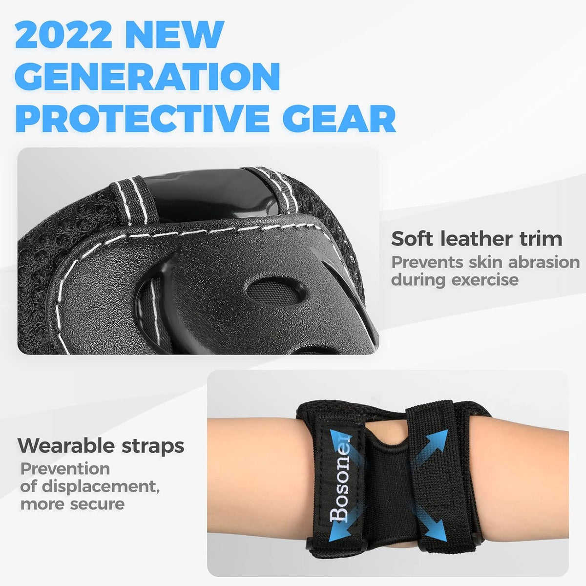 BOSONER knee pads for kids set with elbow pads and wrist guards - view 28