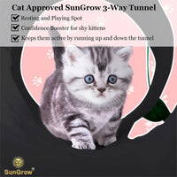 SunGrow Collapsible Tunnel for Cat - Turquoise and Black - image 3