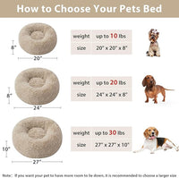 WNPETHOME Calming Dog Bed, Anti-Anxiety Donut Small Dog Bed, Fluffy Faux Fur Cat Cushion, 27 x 27 inch, Brown