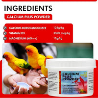 Morning Bird Calcium Plus Powder for Birds 6 oz – Calcium Carbonate Powder with Magnesium Glycinate & Vitamin D – Bone Strength & Immune Support Supplement – Calcium Formula for All Bird Sizes