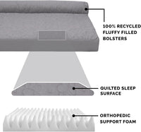 Furhaven Orthopedic Dog Bed for Large Dogs w/ Removable Bolsters - Jumbo / Titanium - image 4
