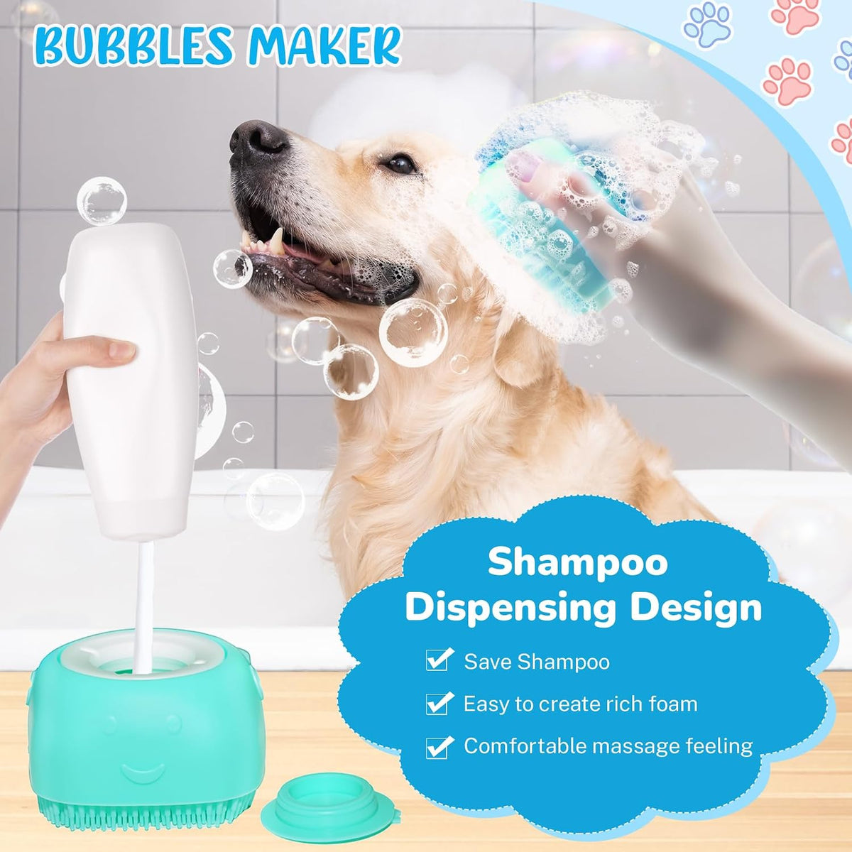 Dog Grooming Kit for Shedding, Bath Gloves - 8 PACK / Blue - image 3