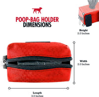 Tuff Pupper Dog Poop Bag Holder, Works with Any Dog Leash - March Red - image 2