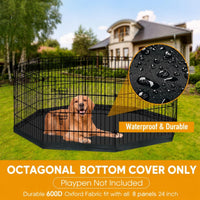 Artmeer 24"H Dog Playpen with Door & Octagonal Top Cover - Octagonal Bottom pad cover - image 4