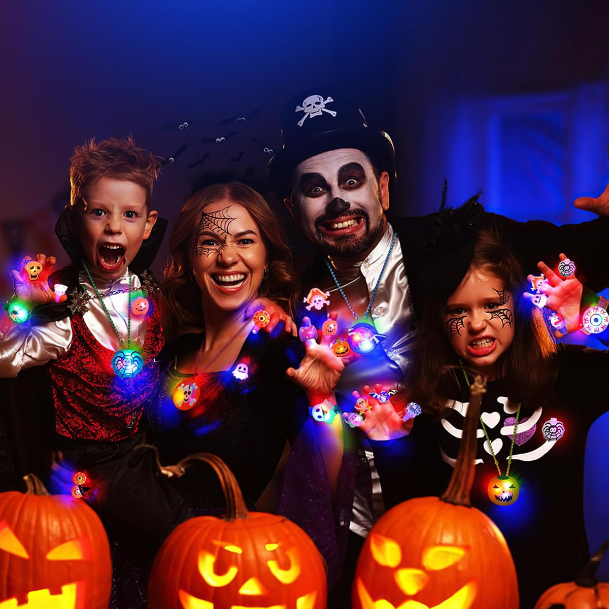 Tiaxidex 118-piece Halloween light up party favors with rings and necklaces - view 4