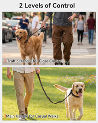 Joytale Tactical Bungee Dog Leash, Shock Absorbing No Pull - Brown - image 3