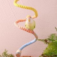 Multi-Color Rope Bird Perch Toys for Parrot Cage Stand, Climbing Swing Accessories for Cockatiel, Parakeets, Budgies, Lovebirds, Conures, Finches - 39.4 inch