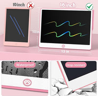 Hockvill LCD Writing Tablet for Kids 16 Inch, Toys for Girls Boys Drawing Pad for 3 4 5 6 7 Year Old Kids Toys, Easter Basket Stuffer for Kids, Toddler Doodle Board Travel Essentials - Pink