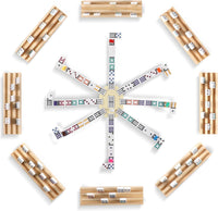 Mexican Train Dominoes Set with Numbers and 4 Wooden Trays/Racks - D12 Dot 8 Players - image 2