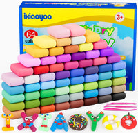 Ixiaoyoo Air Dry Clay, 30 Colors Foam Modeling Clay for School Projects – Fun for Kids & Family - 64 Colors