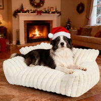 Cute Dog Couch for Medium Large Dogs, Dog Cat Couch Sofa - Large(36x27x10") / White