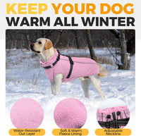 Dog Coat for Large Dogs Waterproof Dog Jacket with Harness Built in – Essentials for Dogs - X-Small / Pink - image 3
