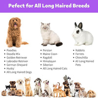 2 in 1 Undercoat Rake for Dogs and Cats, Professional Grooming Brush Dematting & Shedding Comb to Remove Loose Hair, Matted Fur Efficiently, Perfect for Poodle, Doodle & All Long Haired Pets
