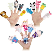 Sealive 6 piece family finger puppets for toddlers with grandparents, parents and kids