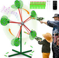 Rocket Shooting Games Toys with Rotating Target 2 Toy Guns 20 Foam - Green