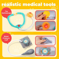 ULOVEME doctor kit for kids with light and sound tools and a fuchsia carry bag - view 5