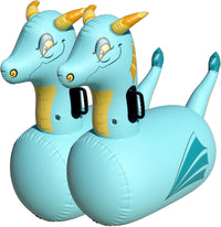 Hearthsong Hop N Go Inflatable Unicorn Riding Bouncy Hopping Toys - Dragon / 2 Pack