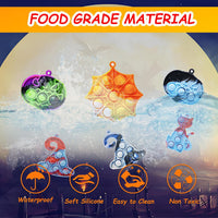 ZEAYOU 80-piece Halloween pop fidget keychains in pumpkin, bat and ghost shapes - view 3