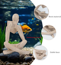 Minimalist Thinker Statue, Fish Tank Decor - Right Thinking Read Book - image 4