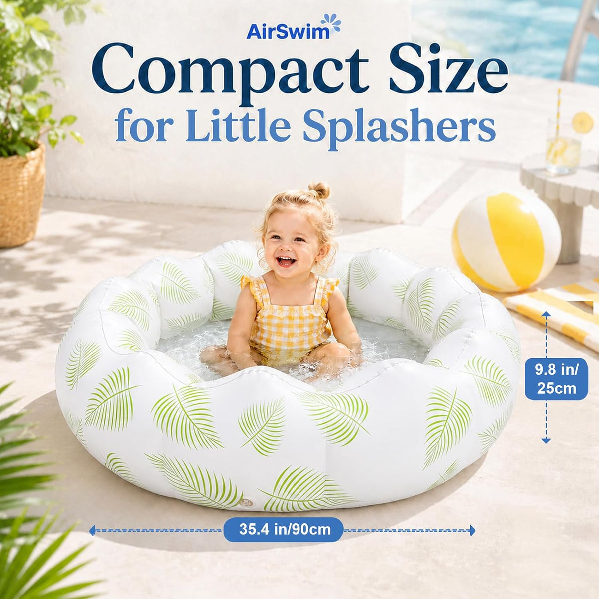 AirSwim 34 inch inflatable baby pool with soft walls for toddlers, bear style - view 5