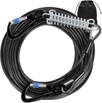 Snagle Paw Dog Tie Out Cable 15FT,Heavy Duty Dog Leads for Yard with Shock Absorbing Spring & Swivel Hook,Leash Cable for Outdoor Camping,Dog Line for Small Large Dogs,withstand 1000LBS Break Strength