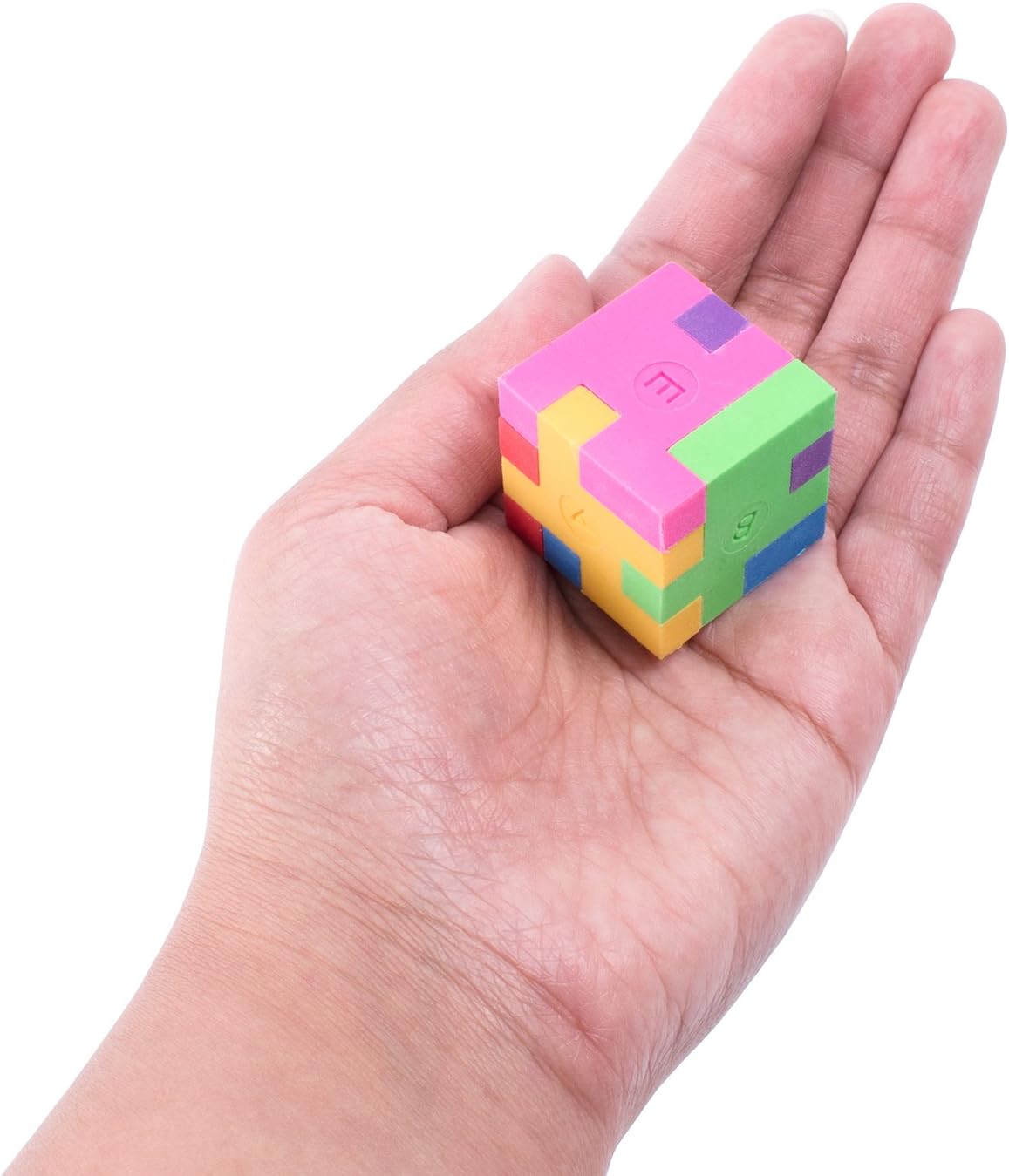 Super Z Outlet 12 Pack Colorful Puzzle Erasers Miniature Pencil - Cube - image 2