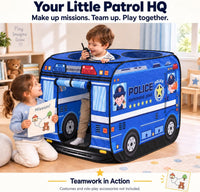 Cecailin fire truck pop up play tent for kids with roll-up door in red - view 6