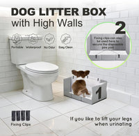 HQ4US 4LEGS Dog Litter Box Indoor High Walls - Grey / Small for Dog＜ 15" Length - image 2