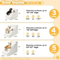 Dog Stairs for Bed & Couch, 18" H 4-Step Pet Ramp for Small Dogs - Beige / 3 / Standard 15" Height - image 2