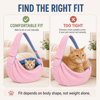 Cat Sling Carrier for Cats and Kittens - Pink-Large - image 3