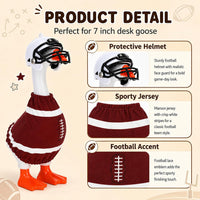 7inch Desk Goose Outfits, Mini Desktop Goose Clothes with Sunglasses & Necklaces, Brown Leopard - Football Uniform / 7 Inch - image 4
