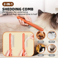Dog Grooming Brush Set, 7 PCS Self-Cleaning Deshedding Hair Brushes for Short Long Haired Dogs Cats, Includes Scrubber Shower Wash Brush, Dematting Comb, Scissor - Yellow